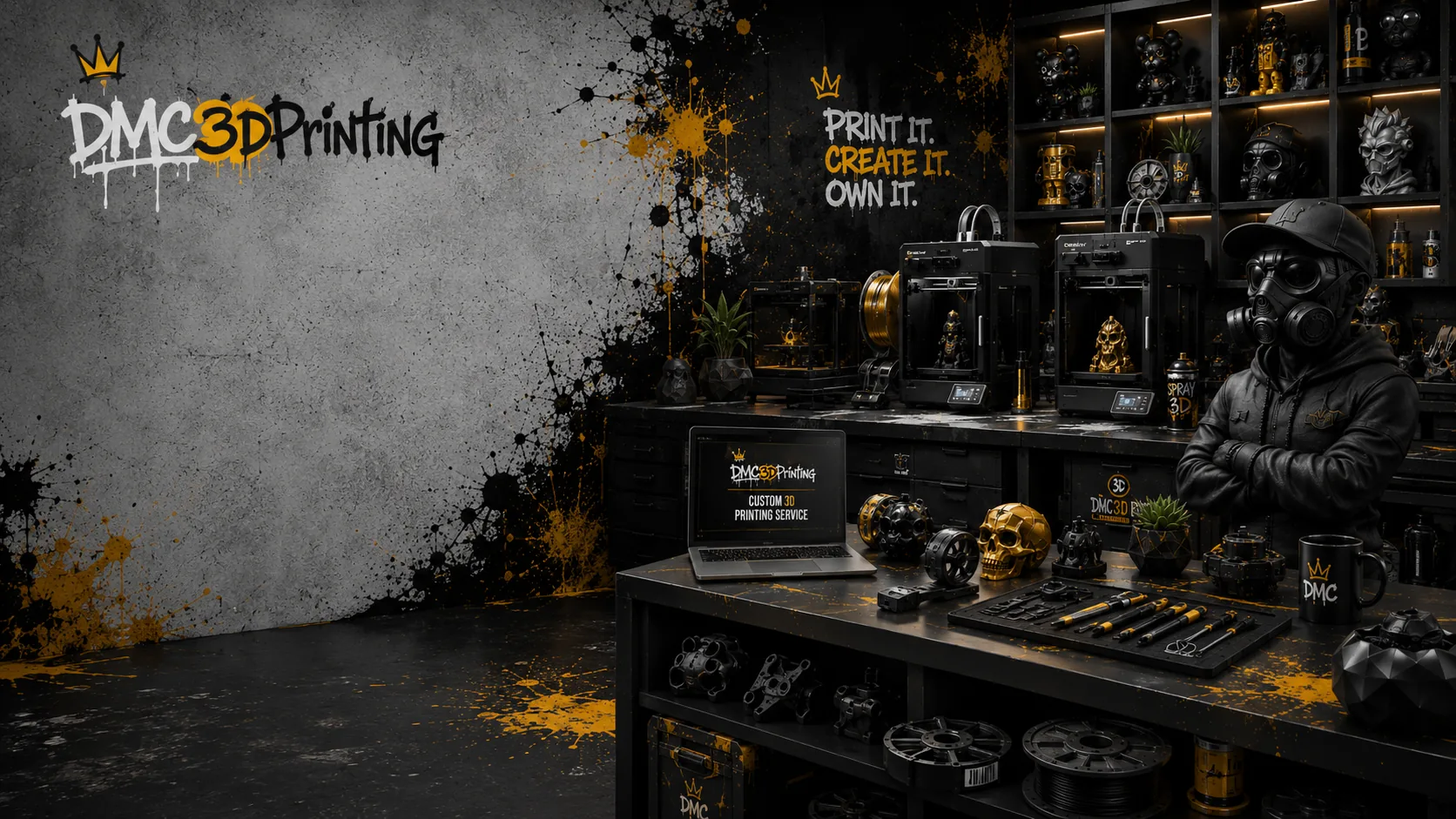 DMC3DPrinting contact and maker desk scene